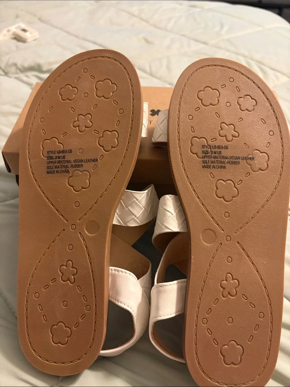 Lucky Brand White Braided Strap Kids Sandals